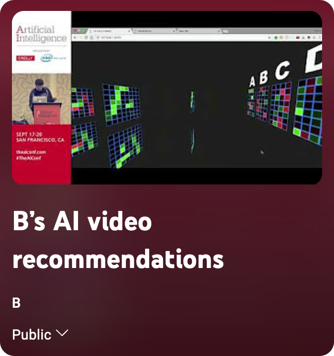 B's AI video recommendations